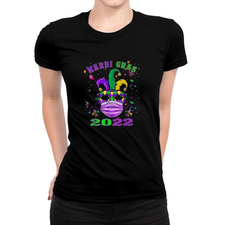 Mask And Face Mask Funny New Orleans Mardi Gras 2022 Women T-shirt