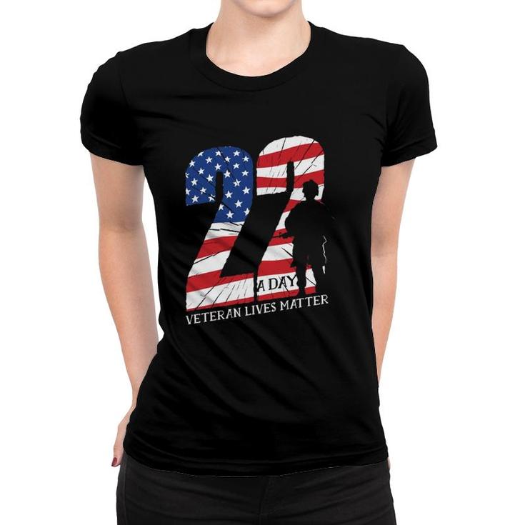 Memorial 22 A Day Veteran Lives Matter  Women T-shirt