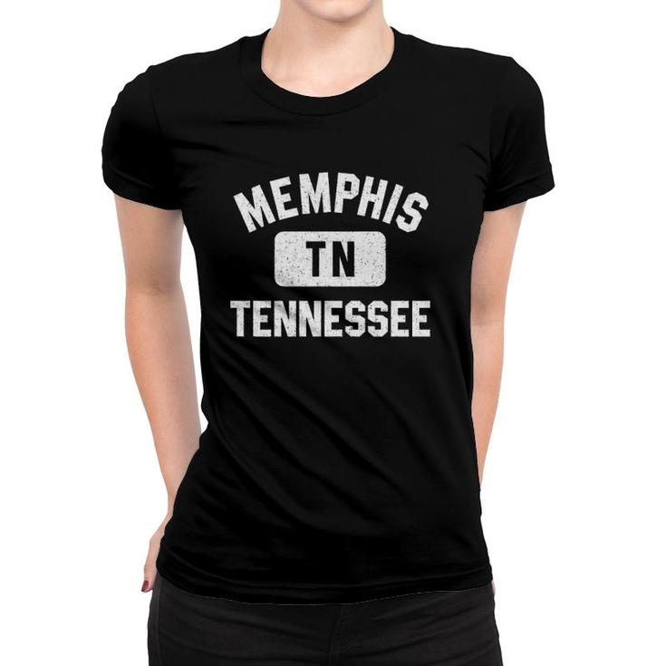 Memphis Tn Tennessee Gym Style Distressed White Print  Women T-shirt