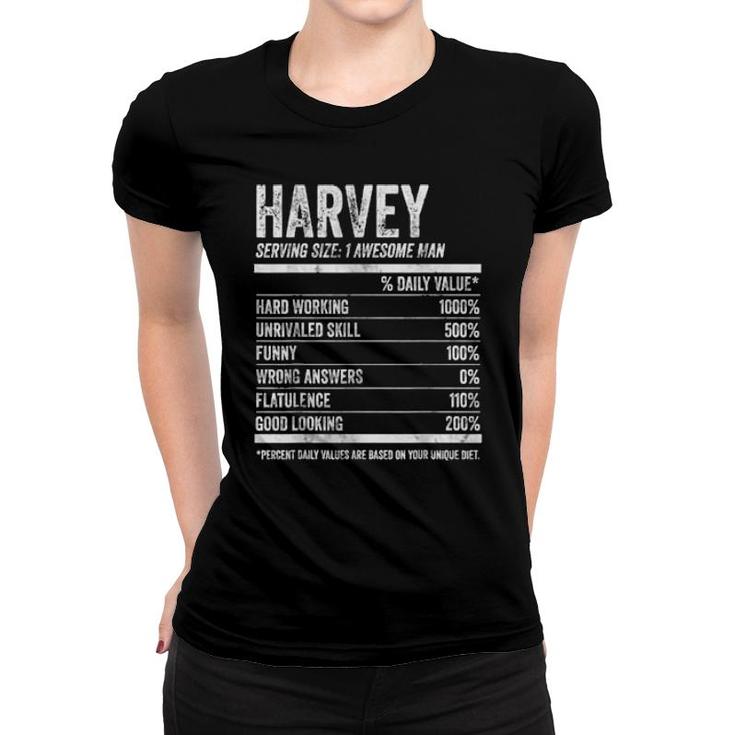 Mens Harvey Nutrition Personalized Name Name Facts Women T-shirt