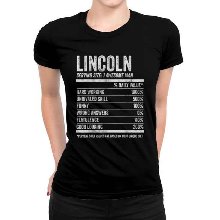 Mens Lincoln Nutrition Personalized Name  Name Facts  Women T-shirt