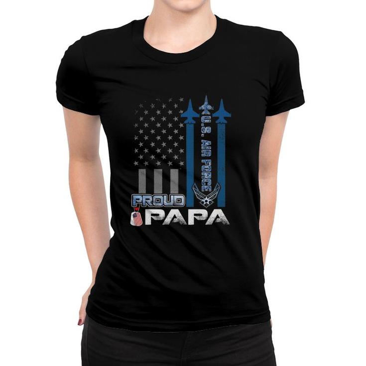 Mens Proud Us Air Force Papa Flag Patriotic Military - Usaf  Women T-shirt