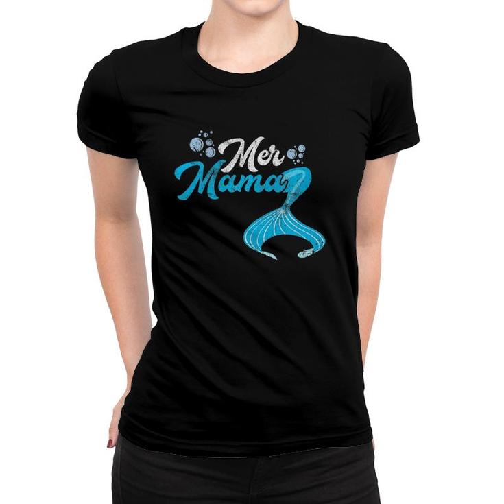 Mer Mama Mermaid Mom Mother Parent Sea Women T-shirt
