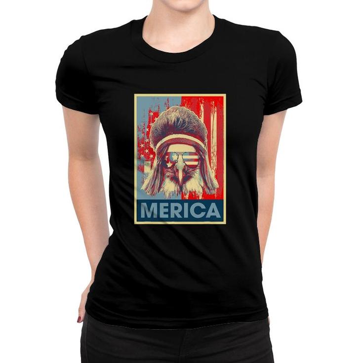 Merica Eagle Mullet 4Th Of July Vintage American Us Flag Women T-shirt