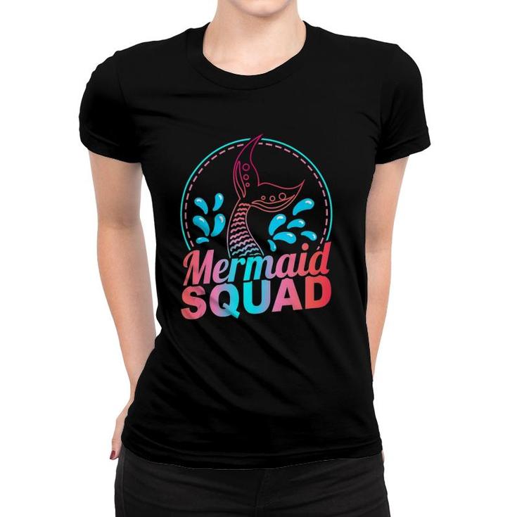 Mermaid Squad - Funny Mermaid Birthday Squad Swimming Party Tank Top Women T-shirt