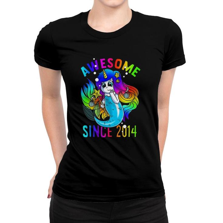 Mermicorn Mermaid Unicorn Birthday Awesome Since 2014 Gift Women T-shirt