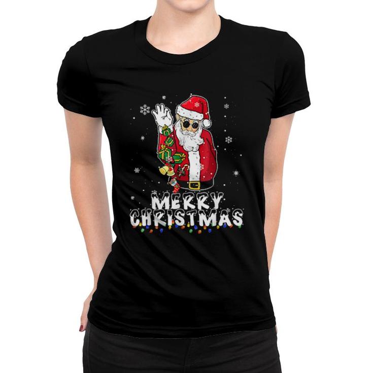 Merry Christmas 2021 Santa Claus Family Pajamas Xmas  Women T-shirt
