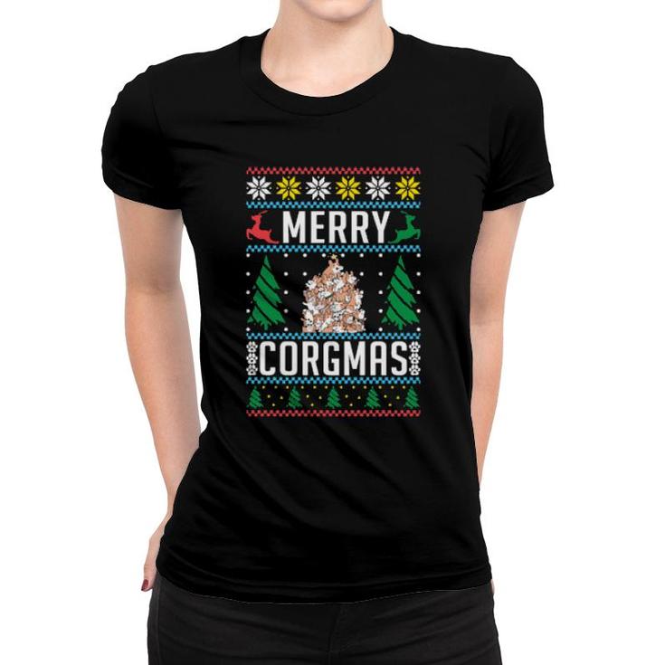 Merry Corgmas Corgi Dog Christmas Women T-shirt