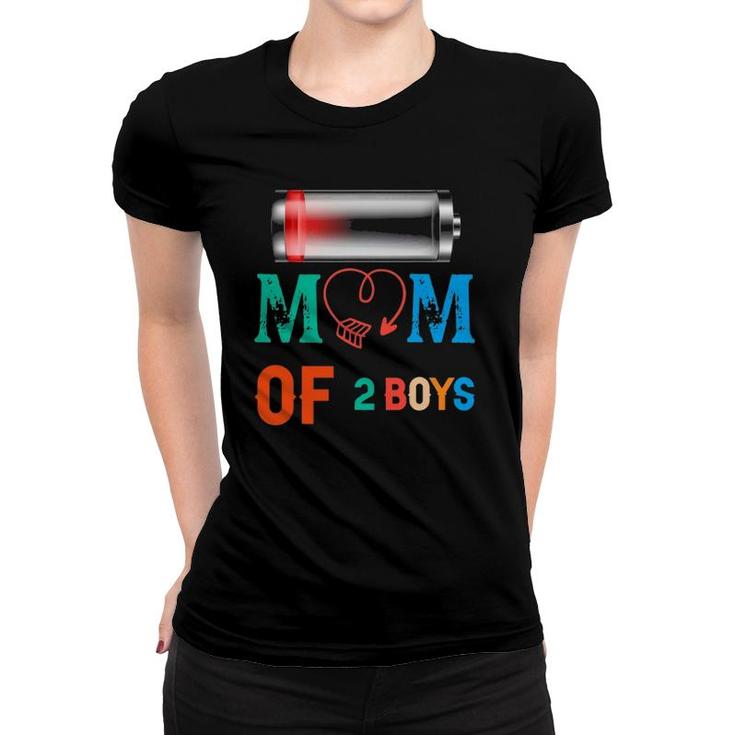 Mom Of 2 Boys Gift From Son Mothers Day Birthday Women T-shirt