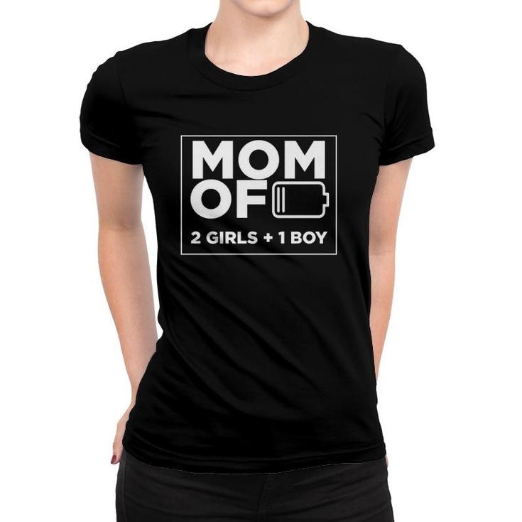 Mom Of 2 Girls 1 Boy  Mother's Day Gifts From Daughter Women T-shirt