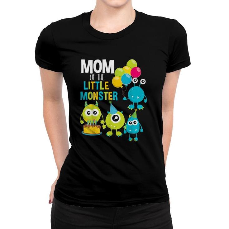 Mom Of The Little Monster Birthday Toddler Boy Girl Family Women T-shirt