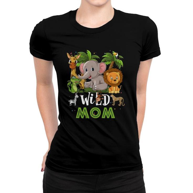 Mom Of The Wild Zoo Birthday Safari Jungle Animal Funny Women T-shirt