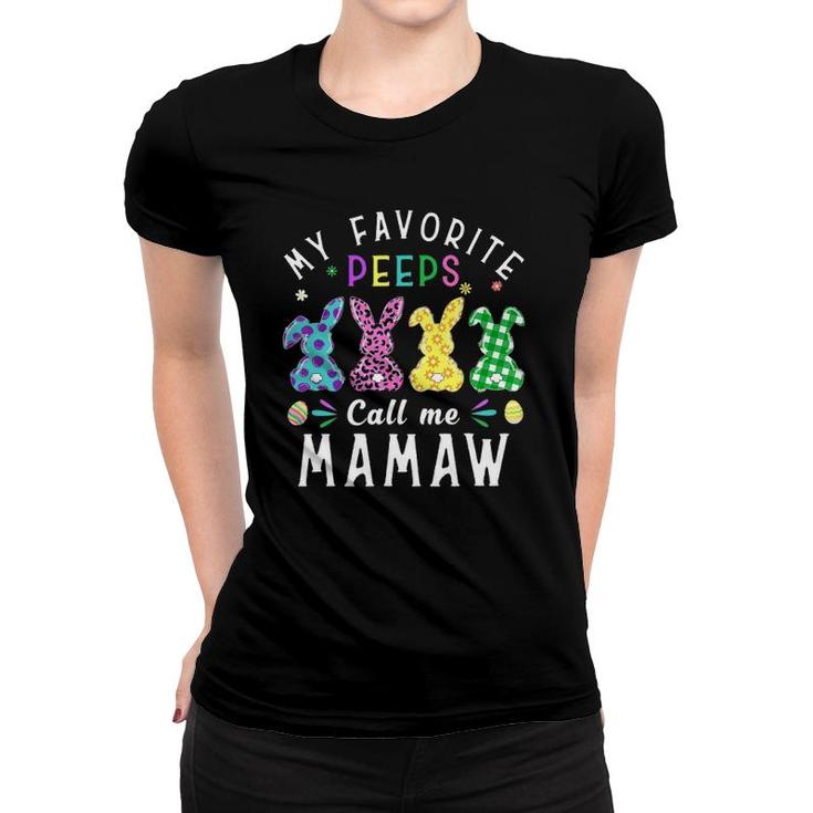 My Favorite Peeps Call Me Mamaw Easter Bunny Egg Leopard Women T-shirt