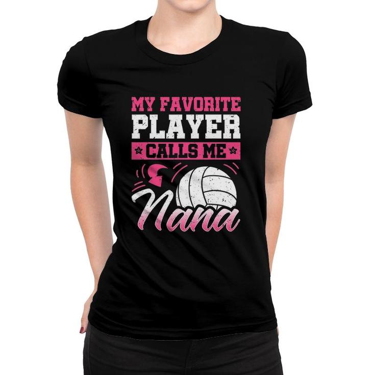 Nana Volleyball Fan Player Grandmother Team Sport Spiker Women T-shirt