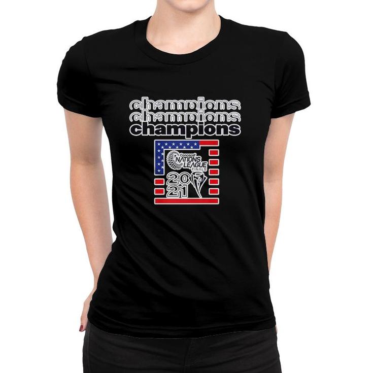 Nations League Usa 2021 Champions American Flag Premium Women T-shirt