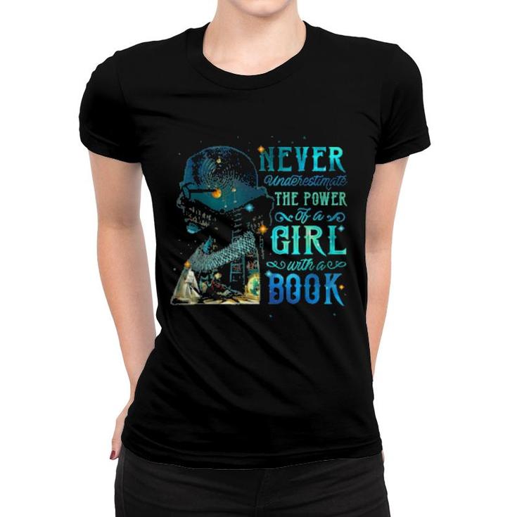 Never Underestimate The Power Of A Girl With Book Ruth Rbg  Women T-shirt