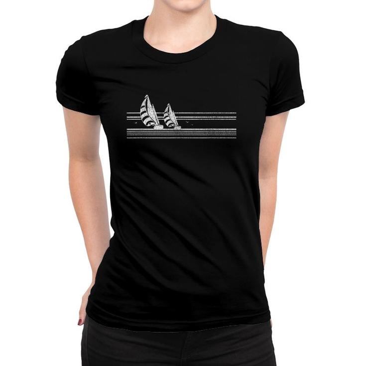 Newport Beach Ca Vintage Sailing 70S Nautical Sailboat Women T-shirt