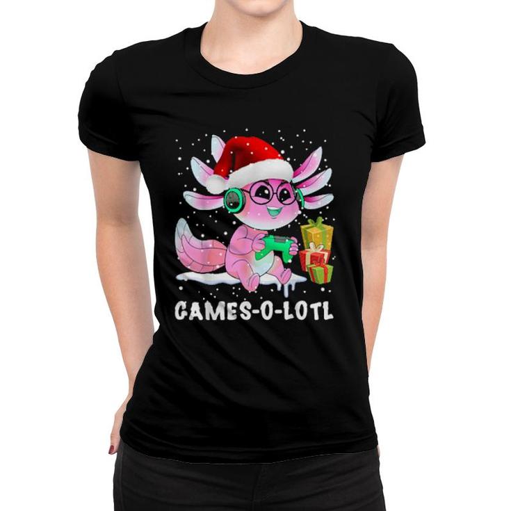 Niedliches Axolotl Gamesolotl Spielvideospiel Weihnachtsliebhaber  Women T-shirt