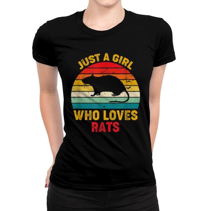 Nur Ein Mädchen, Das Ratten Liebt Retro Sunset Rats  Women T-shirt