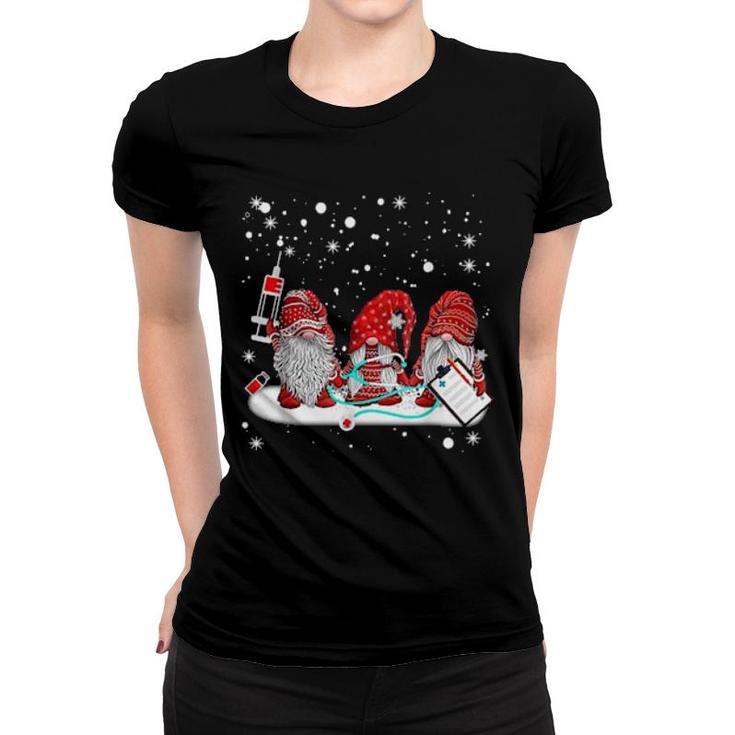 Nurse Merry Christmas Gnomes Snow Merry Xmas  Women T-shirt