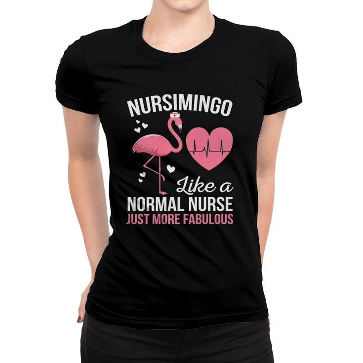 Nursimingo Pink Flamingo Funny Nurse Women T-shirt