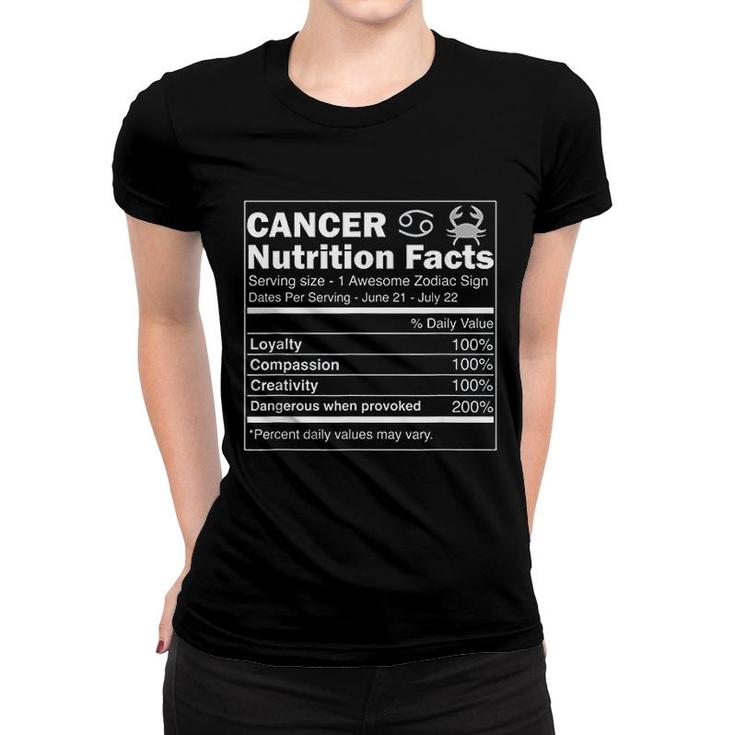 Nutrition Facts Astrology Zodiac Sign Horoscope Women T-shirt
