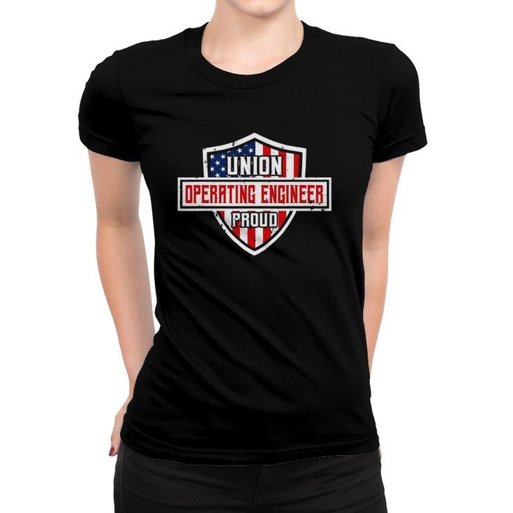 Operating Engineers Gifts Proud American Union Patriotic Women T-shirt