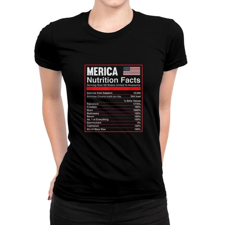 Patriotic Merica Nutrition Facts  America Flag V2 Women T-shirt