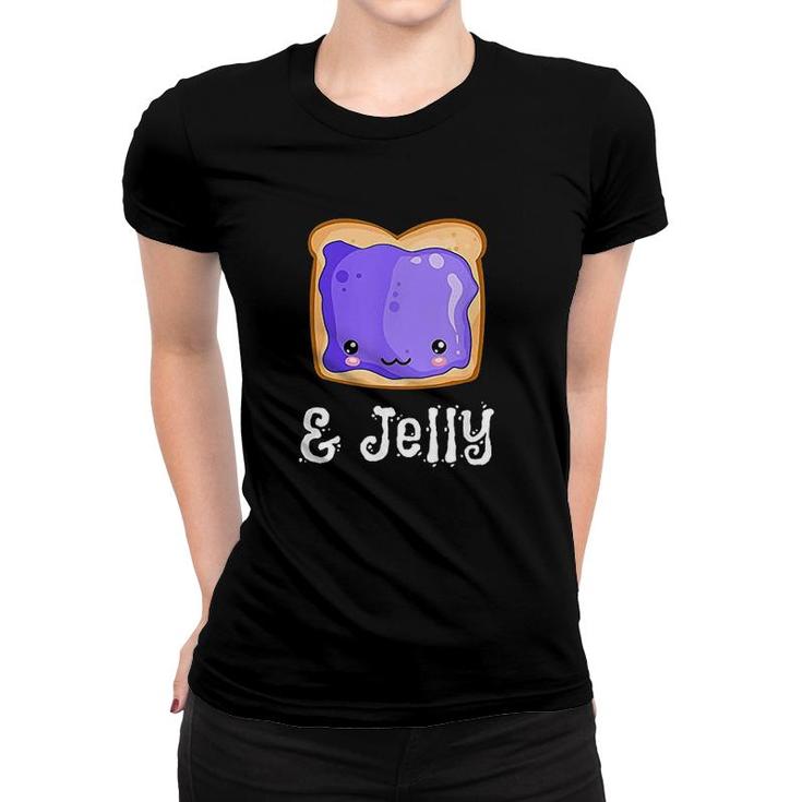 Peanut Butter Jelly Kawaii Matching Blueberry Jam  Women T-shirt
