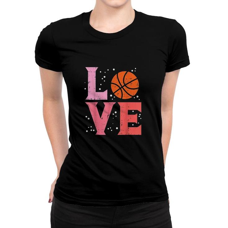 Pink Love Basketball Cute Sports Lover Men Women Kids Girls  Women T-shirt