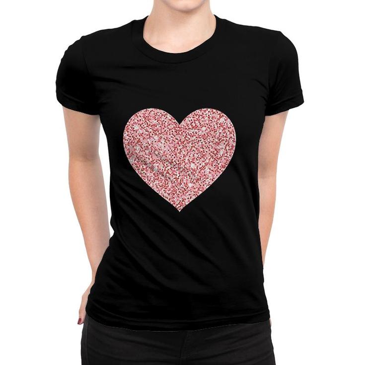 Pink Valentine Heart Cute Women T-shirt
