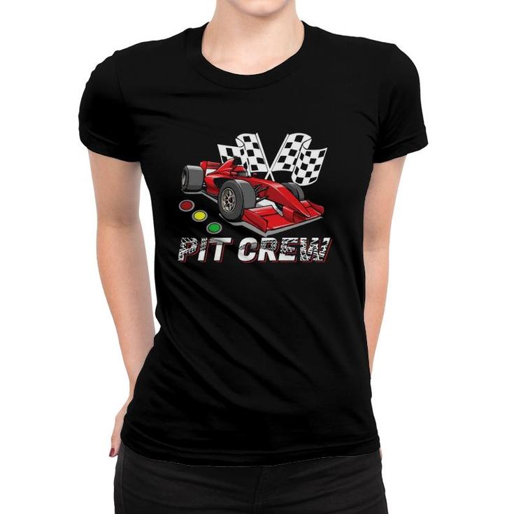 Pit Crew Car Racing Checkered Flag Racing Formula 1  Women T-shirt