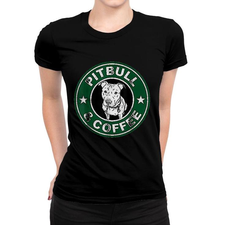 Pitbull And Coffee Cute Women T-shirt