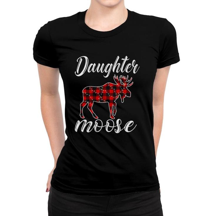Plaid Daughter Moose Christmas Light Matching Costume Family Women T-shirt