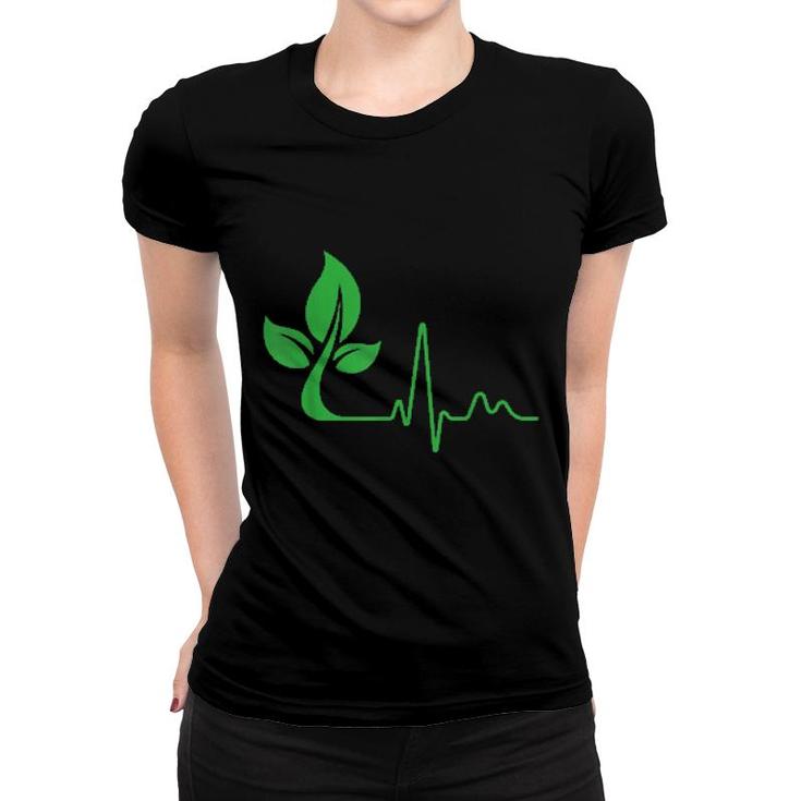 Plant Heartbeat Gardening Gardener Garden Horticulture Vegan  Women T-shirt