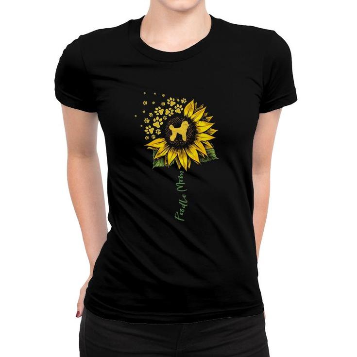 Poodle Mom Sunflower Poodle Lover Gifts Dog Mom Mama  Women T-shirt
