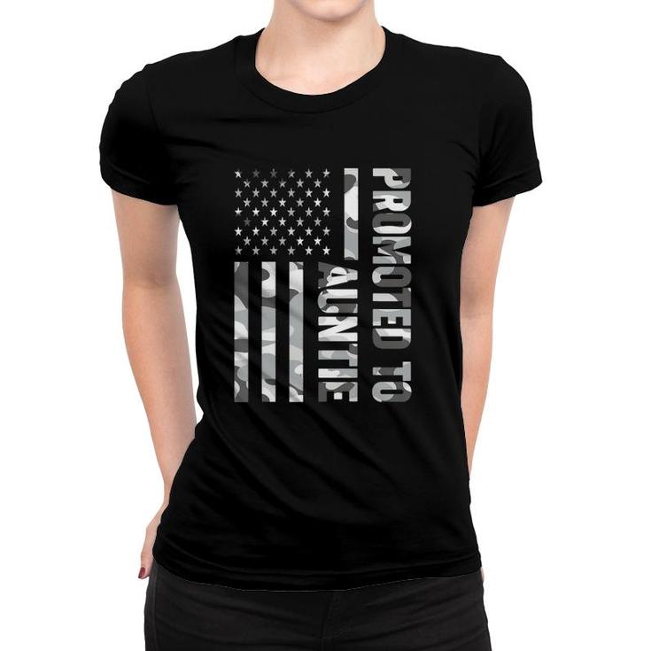 Promoted To Auntie American Flag Camo Mother's Day  Women T-shirt