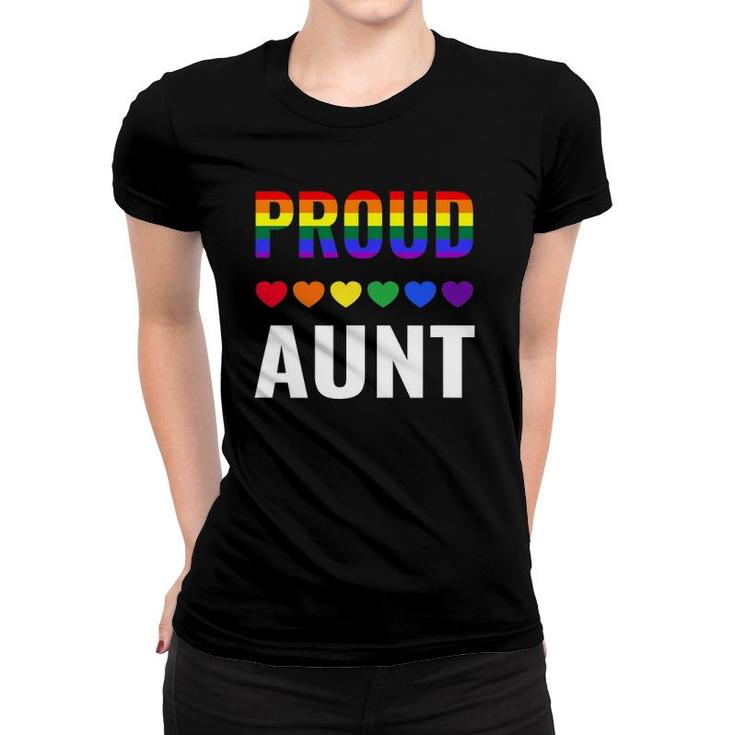 Proud Aunt Gay Pride Month Lgbt Ally Family Lesbian Unisex Women T-shirt