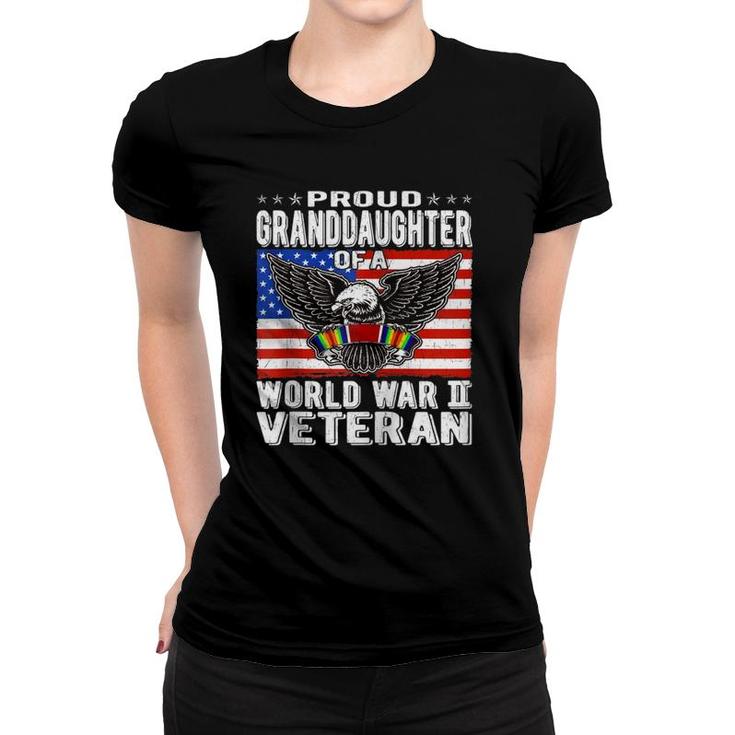 Proud Granddaughter Of A World War 2 Veteran Ww2 Family Gift Zip Women T-shirt