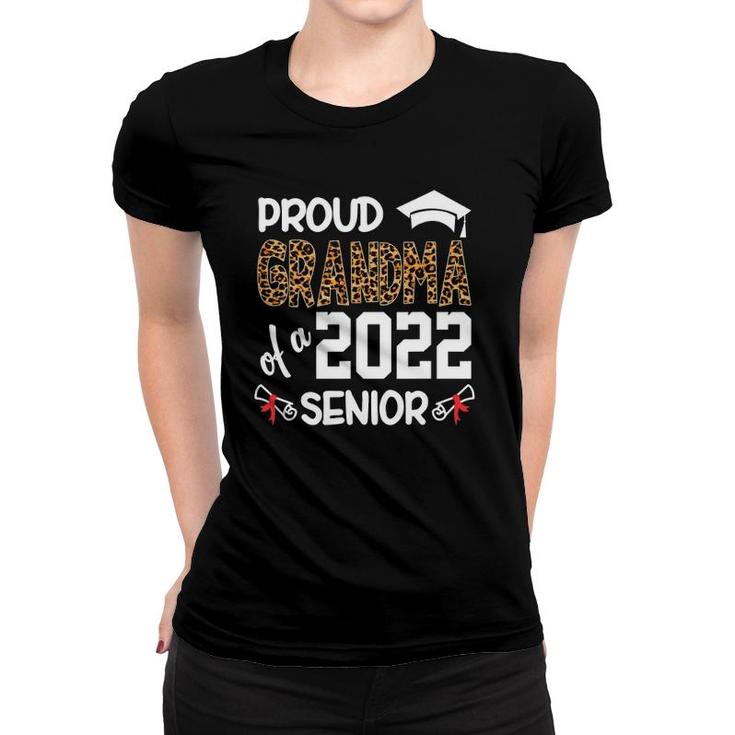 Proud Grandma Of A Class Of 2022 Senior Leopard Gift Women T-shirt