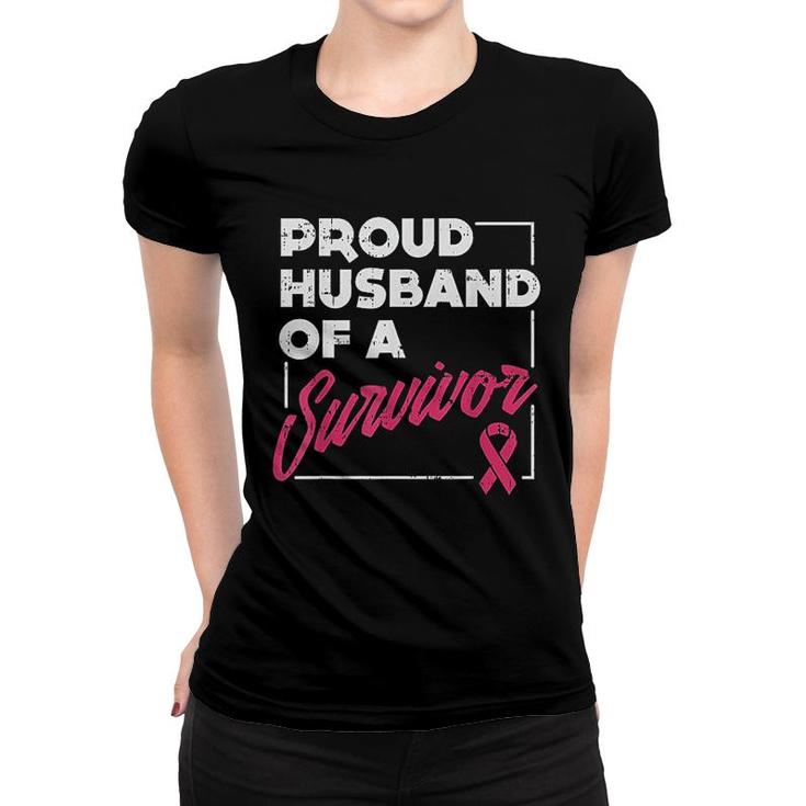Proud Husband Of Survivor Awareness Gift Women T-shirt