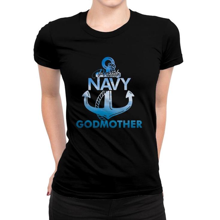 Proud Navy Godmother Gift Lover S Veterans Day Women T-shirt