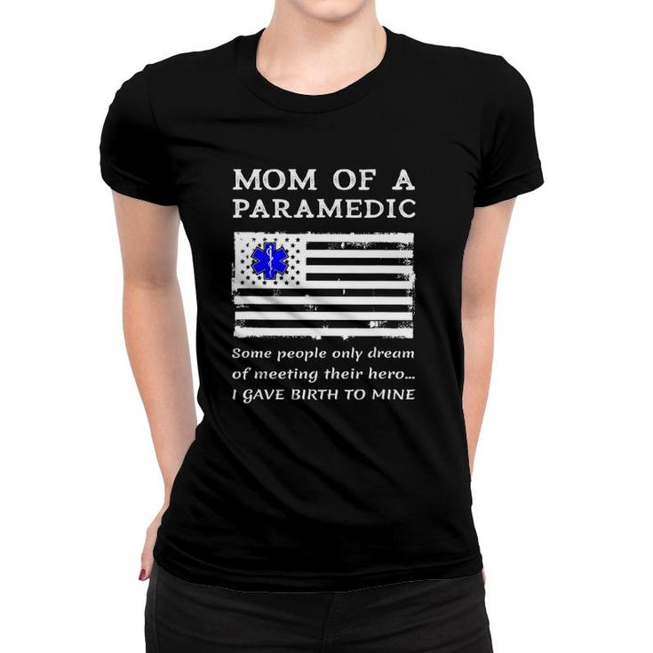 Proud Paramedic Mom Mother Usa American Flag Medical Symbol Women T-shirt