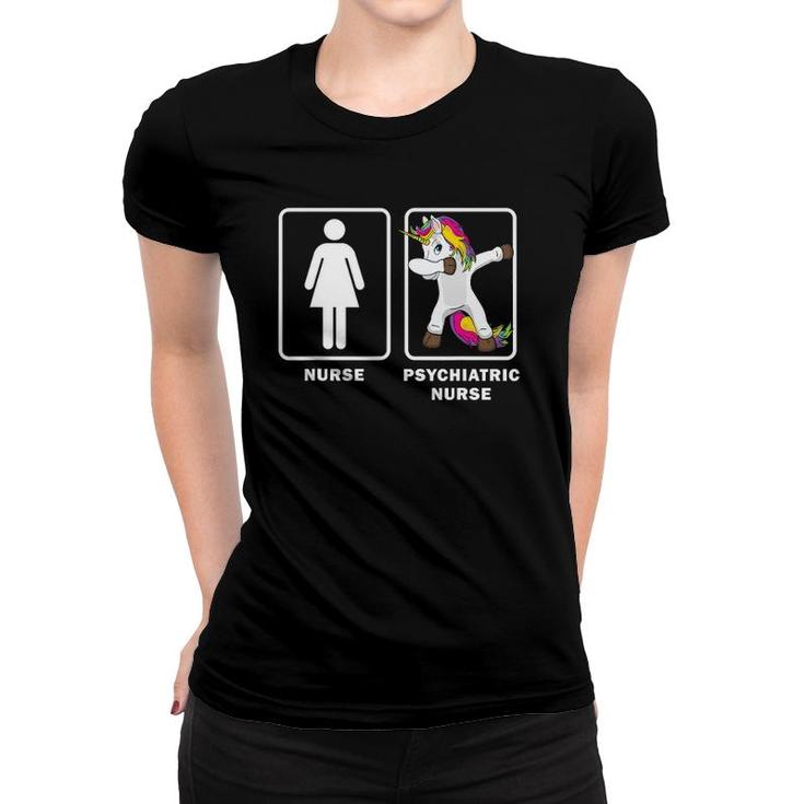 Psychiatric Nurse Dabbing Unicorn Funny Medical Women T-shirt