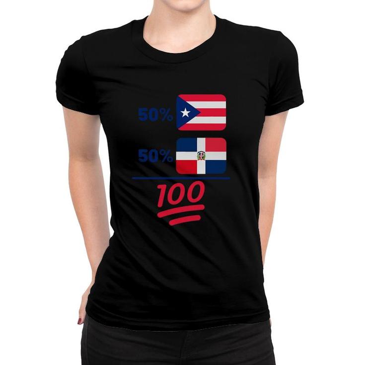 Puerto Rican Plus Dominican Heritage Nationality Flag Women T-shirt