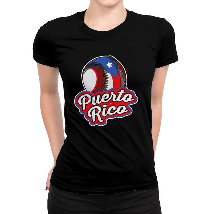 Puerto Rico Pride Baseball Boricua Flag Women T-shirt