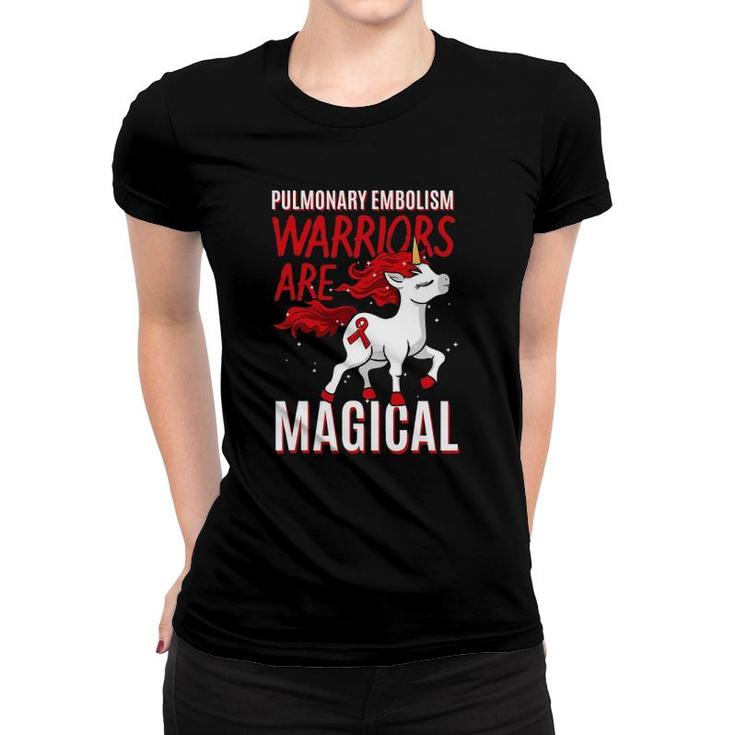 Pulmonary Embolism Awareness Warrior Pe Unicorn Lover Women T-shirt