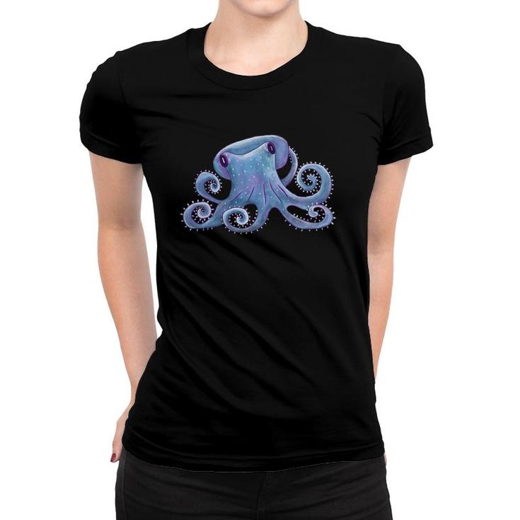 Purple Octopus Colorful Ocean Sea Creature Marine Animal Women T-shirt