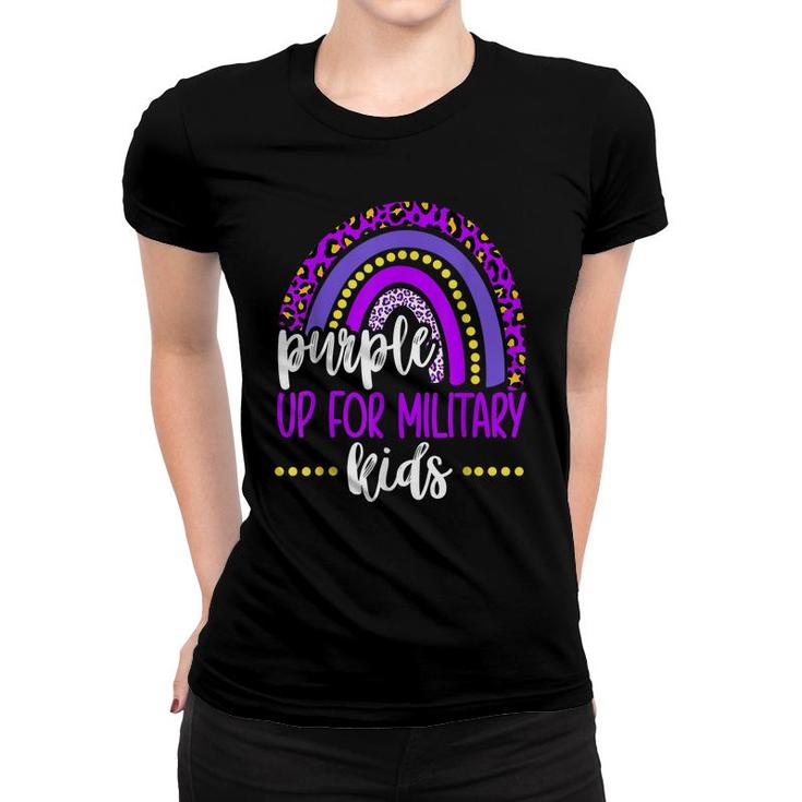 Purple Up For Military Kids  Rainbow Military Child Month  Women T-shirt