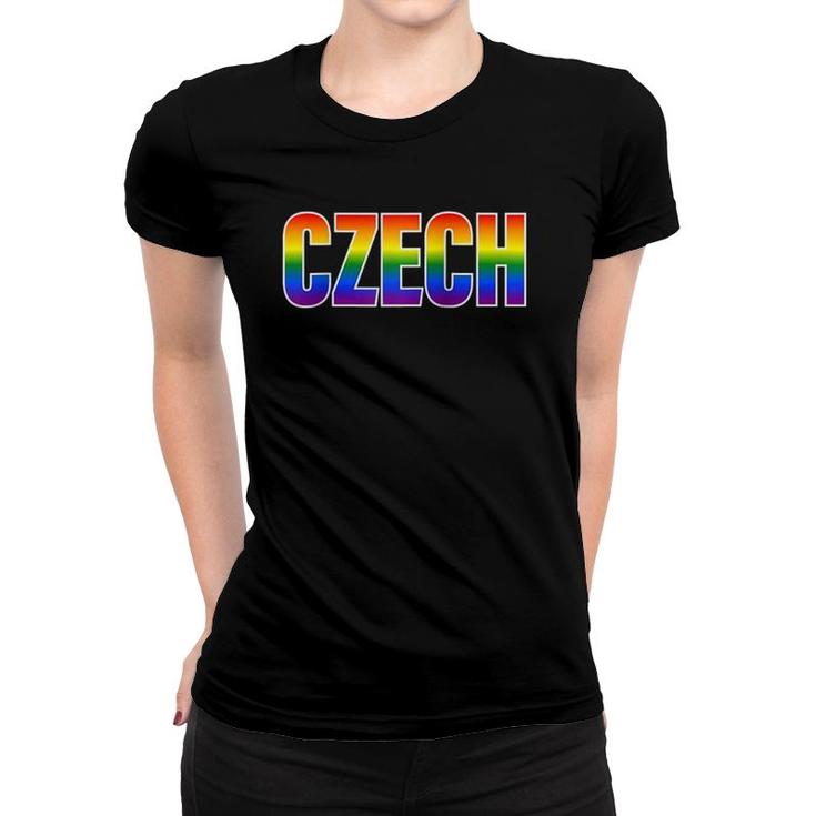 Rainbow Czech Gay Pride Lgbt Pride Raglan Baseball Tee Women T-shirt
